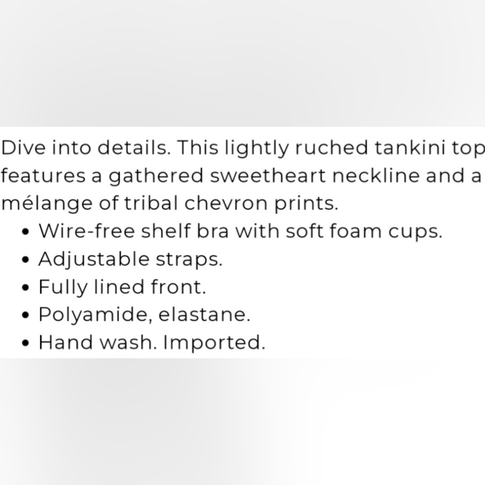 Profile by Gottex Ixtapa tankini top ruched,wire free shelf bra size 40D - Picture 15 of 15